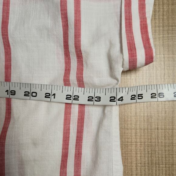 Good Threads Womens Striped Top Size Large White & Red Button Up Preppy Casual - Picture 7 of 13